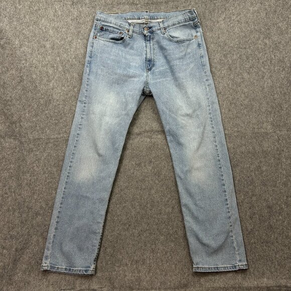 Levi's 505 Regular Fit Straight Leg Jeans Men's Size 36 X 30 Light Wash Denim - Picture 2 of 12